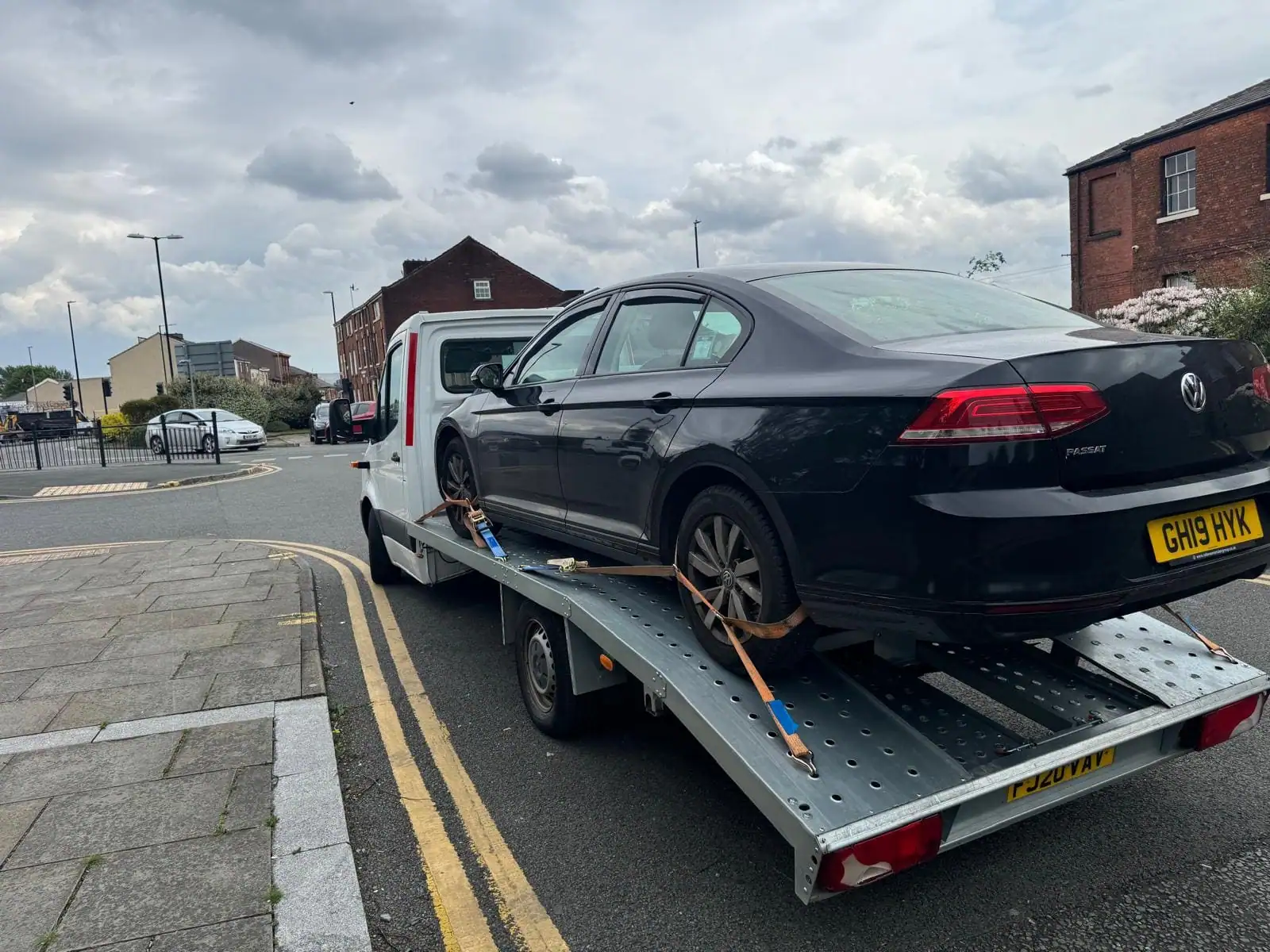 Vehicle loaded onto an NSY recovery flatbed in Sheffield
